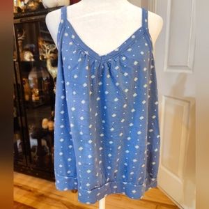 Y2K Old Navy Bohemian Periwinkle Blue Tank Top